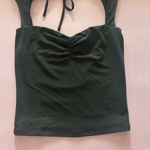 Garage Dark Green Crop Top